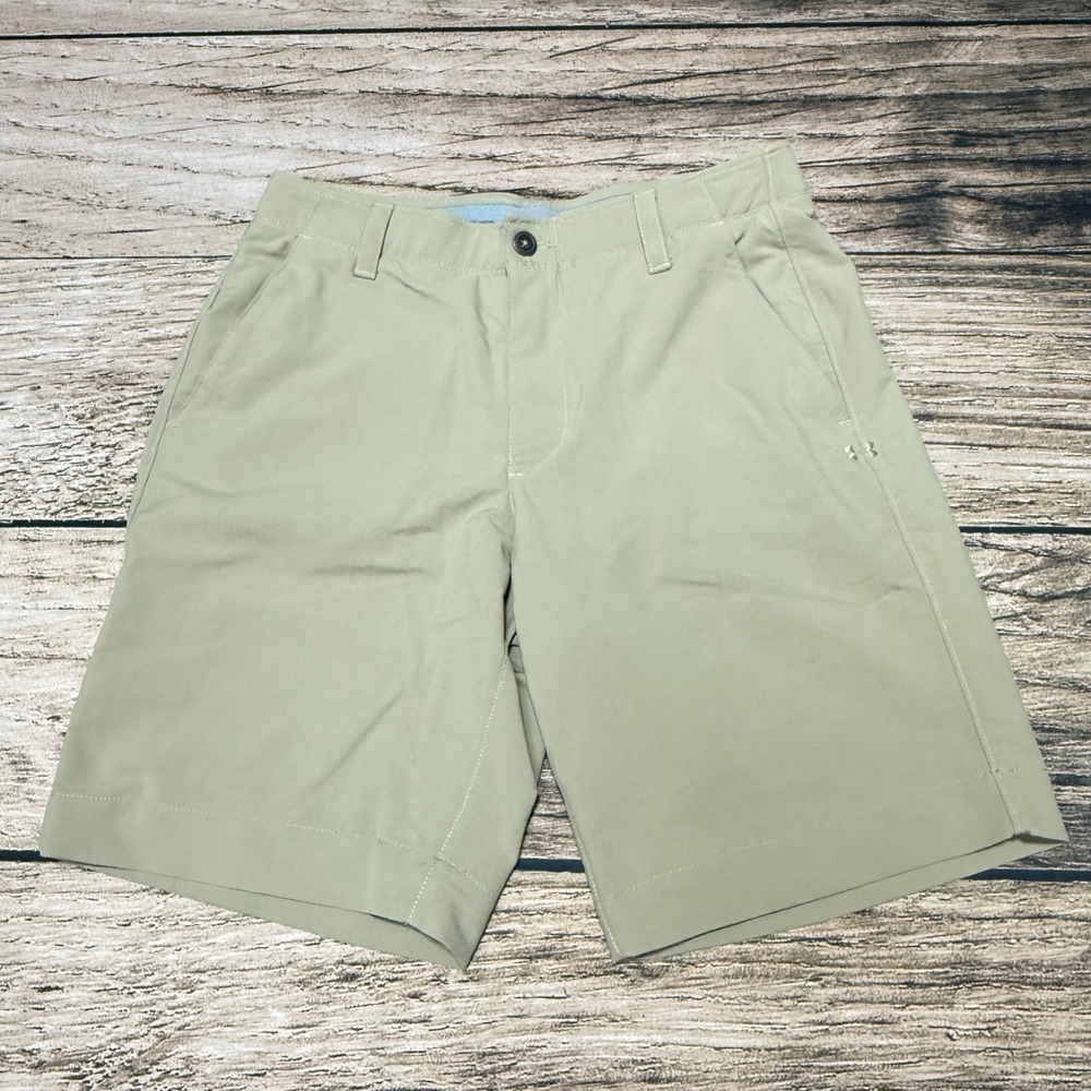 Under Armour Golf Shorts Men 32 Khaki Performance HeatGear 1253487
